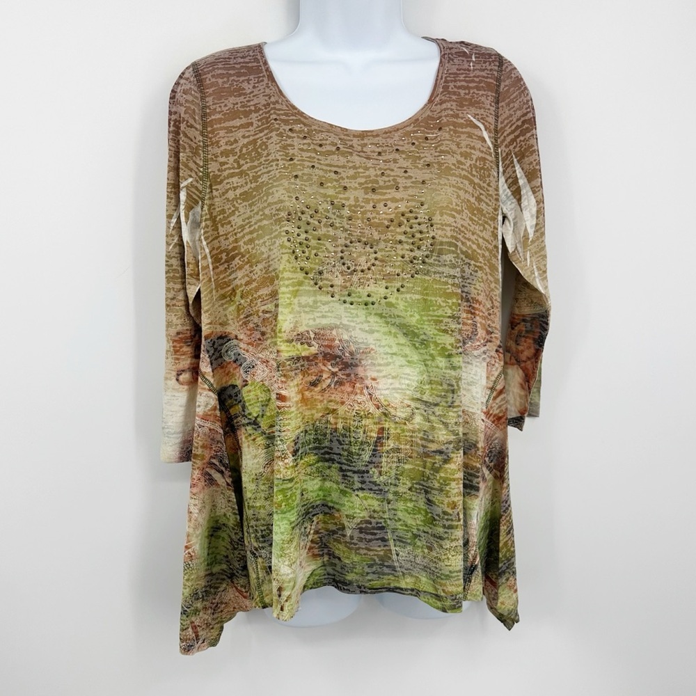 Vintage Y2K Embellished Fairycore Shirt Size XL Boho Whimsical
